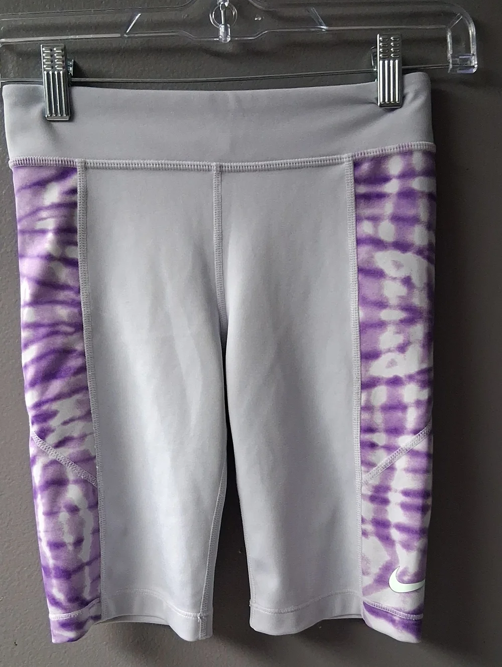 Nike Light Purple Shorts with Purple Tie-Dye Side Panels